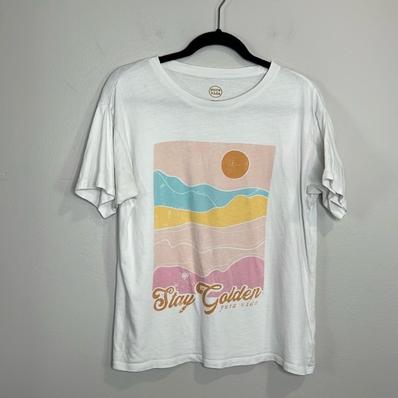Pure Vida Stay Golden Boxy Tee size Small - Picture 1 of 8